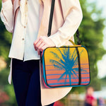 Retrowave Sunset Palm Tree Print Shoulder Strap Bible Bag