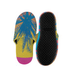 Retrowave Sunset Palm Tree Print Slippers