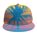 Retrowave Sunset Palm Tree Print Snapback Cap