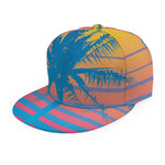Retrowave Sunset Palm Tree Print Snapback Cap