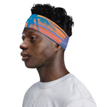 Retrowave Sunset Palm Tree Print Sports Headband
