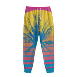 Retrowave Sunset Palm Tree Print Sweatpants