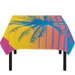 Retrowave Sunset Palm Tree Print Tablecloth