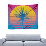 Retrowave Sunset Palm Tree Print Tapestry