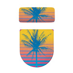 Retrowave Sunset Palm Tree Print Toilet Lid And Tank Cover Set