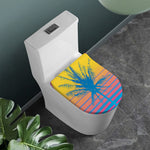 Retrowave Sunset Palm Tree Print Toilet Lid Cover