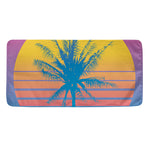 Retrowave Sunset Palm Tree Print Towel