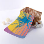 Retrowave Sunset Palm Tree Print Towel