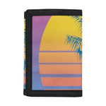 Retrowave Sunset Palm Tree Print Trifold Wallet