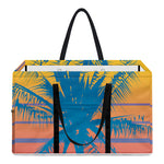 Retrowave Sunset Palm Tree Print Utility Tote Bag