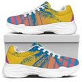 Retrowave Sunset Palm Tree Print White Chunky Shoes