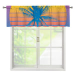 Retrowave Sunset Palm Tree Print Window Valance