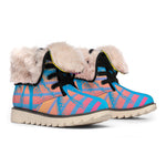 Retrowave Sunset Palm Tree Print Winter Boots