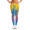 Retrowave Sunset Palm Tree Print Women's Leggings