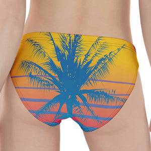 Retrowave Sunset Palm Tree Print Women's Panties