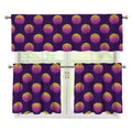 Retrowave Sunset Pattern Print 3 Piece Kitchen Curtains
