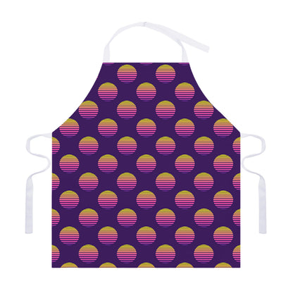 Retrowave Sunset Pattern Print Adjustable Apron