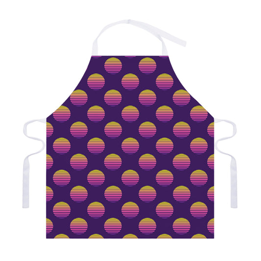 Retrowave Sunset Pattern Print Adjustable Apron