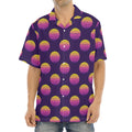 Retrowave Sunset Pattern Print Aloha Shirt