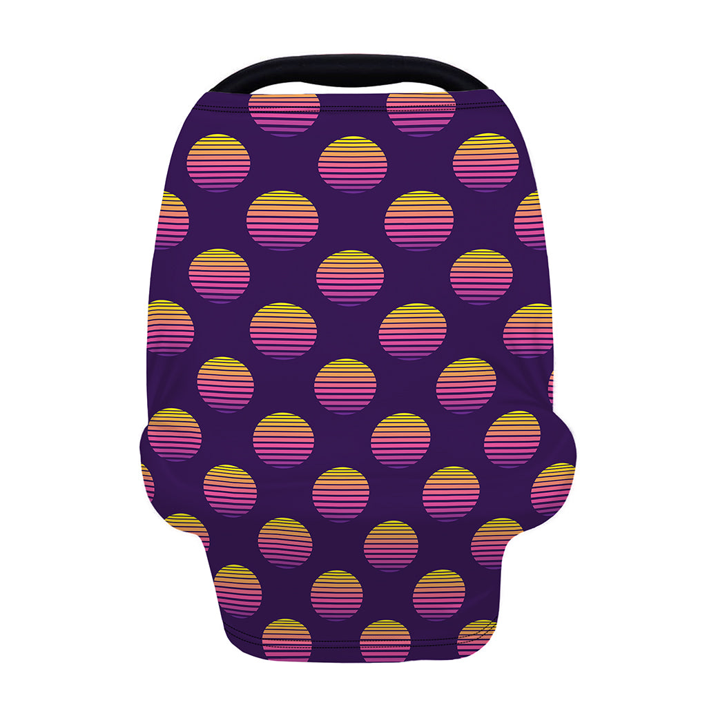 Retrowave Sunset Pattern Print Baby Seat Cover