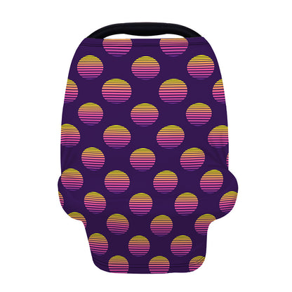Retrowave Sunset Pattern Print Baby Seat Cover