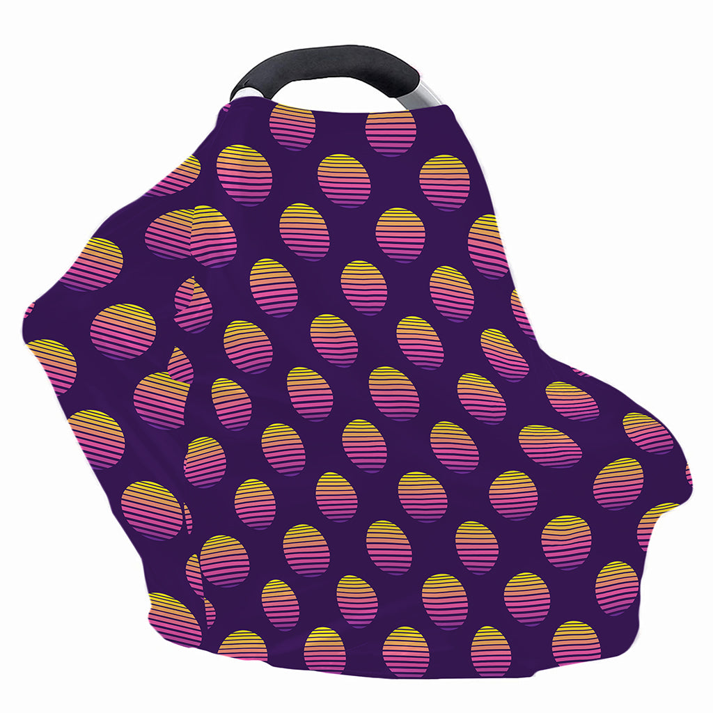 Retrowave Sunset Pattern Print Baby Seat Cover