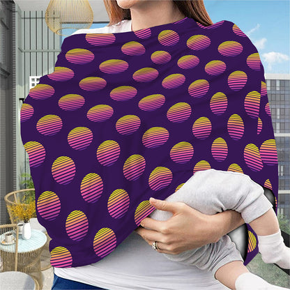 Retrowave Sunset Pattern Print Baby Seat Cover