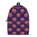 Retrowave Sunset Pattern Print School Backpack