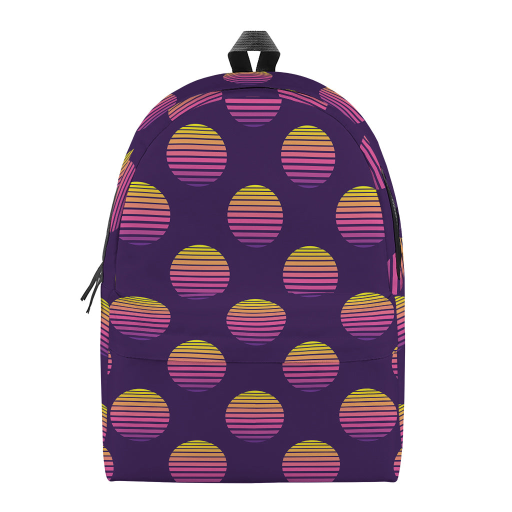 Retrowave Sunset Pattern Print Backpack