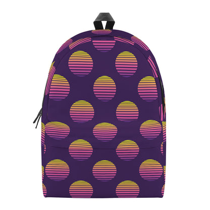 Retrowave Sunset Pattern Print Backpack