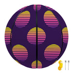 Retrowave Sunset Pattern Print Basketball