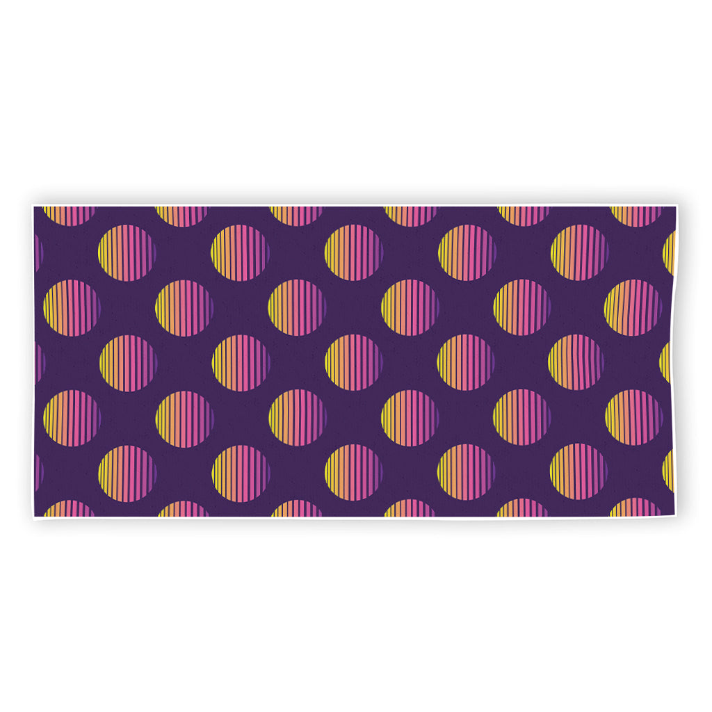 Retrowave Sunset Pattern Print Beach Towel