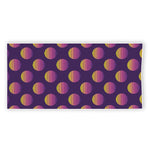 Retrowave Sunset Pattern Print Beach Towel