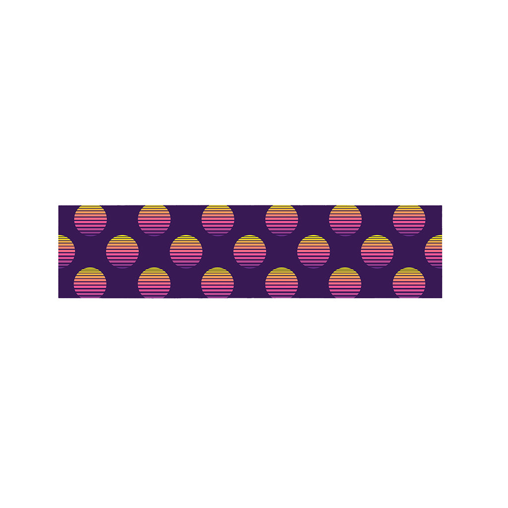 Retrowave Sunset Pattern Print Bed Runner