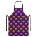Retrowave Sunset Pattern Print Bib Apron With Pocket