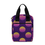 Retrowave Sunset Pattern Print Bible Tote Bag
