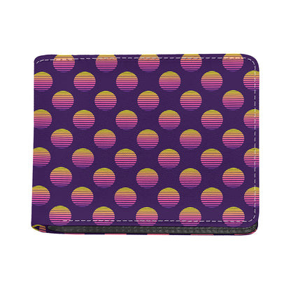 Retrowave Sunset Pattern Print Bifold Wallet