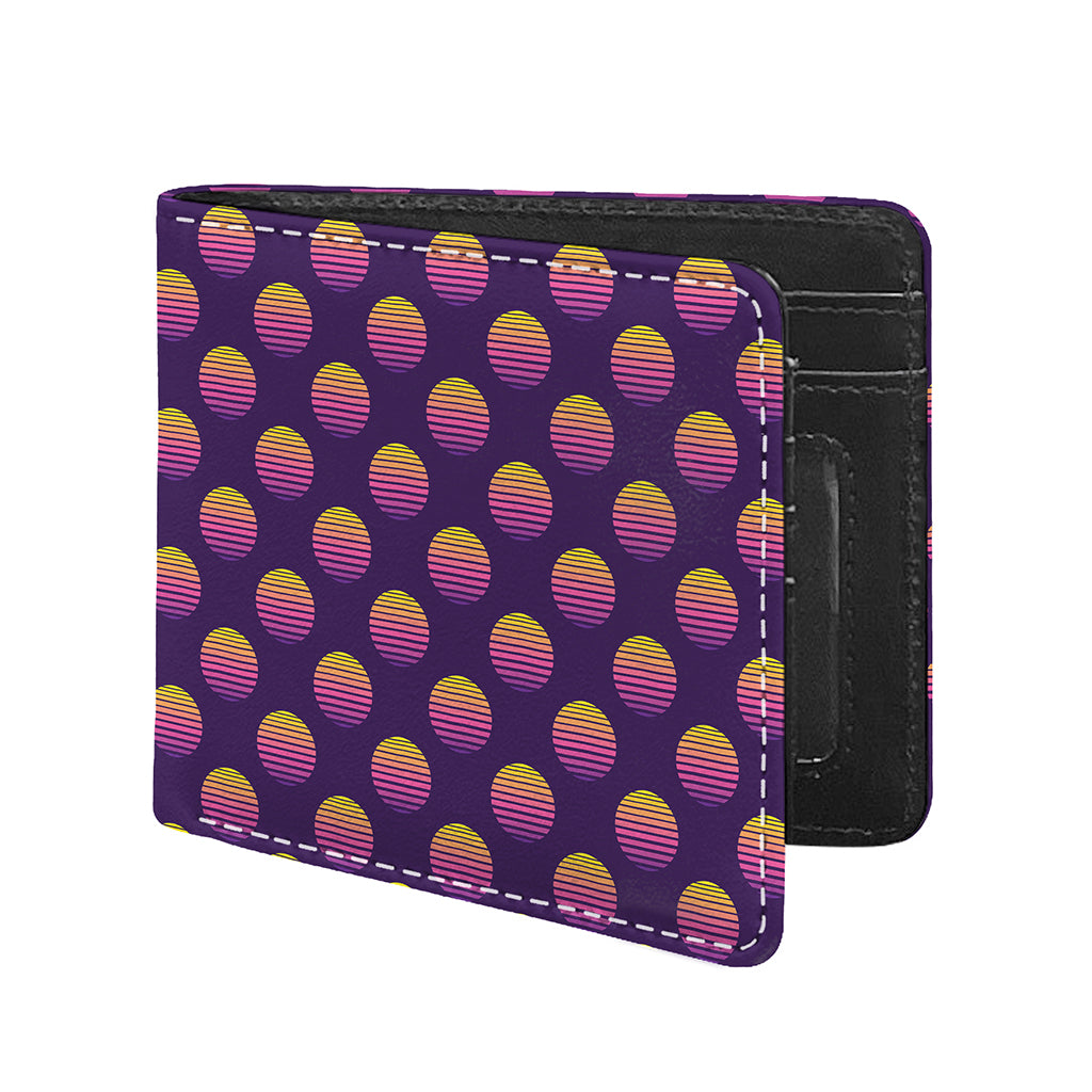Retrowave Sunset Pattern Print Bifold Wallet