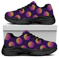 Retrowave Sunset Pattern Print Black Chunky Shoes