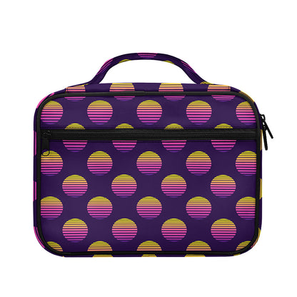 Retrowave Sunset Pattern Print Briefcase Bible Bag