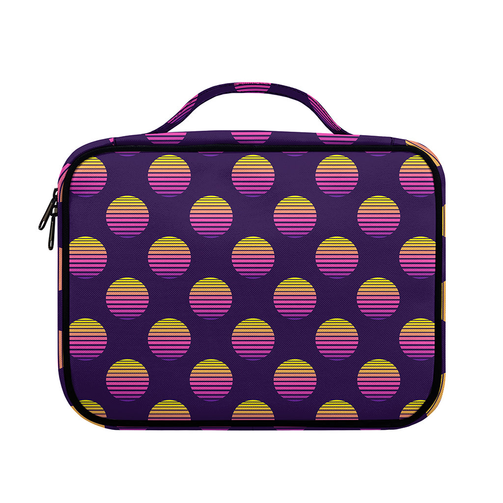 Retrowave Sunset Pattern Print Briefcase Bible Bag