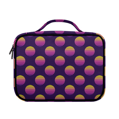 Retrowave Sunset Pattern Print Briefcase Bible Bag