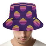 Retrowave Sunset Pattern Print Bucket Hat