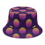 Retrowave Sunset Pattern Print Bucket Hat
