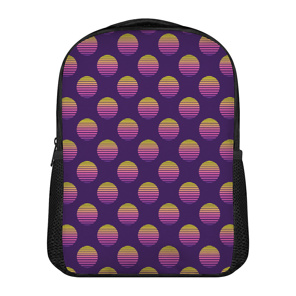 Retrowave Sunset Pattern Print Casual Backpack