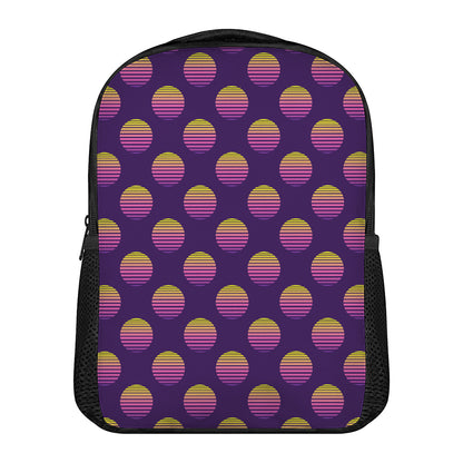 Retrowave Sunset Pattern Print Casual Backpack