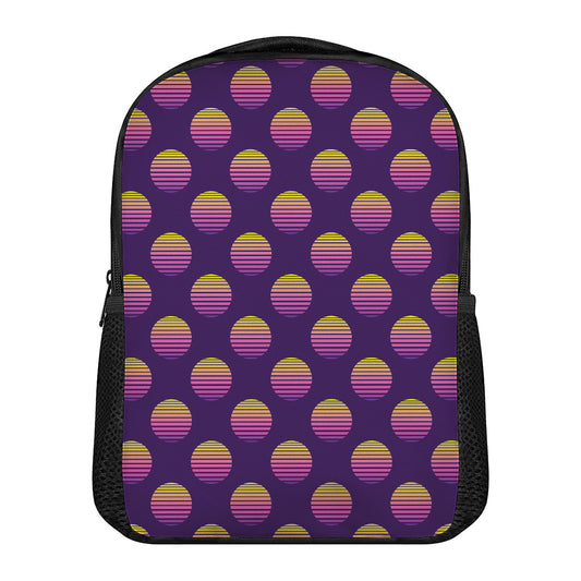 Retrowave Sunset Pattern Print Casual Backpack
