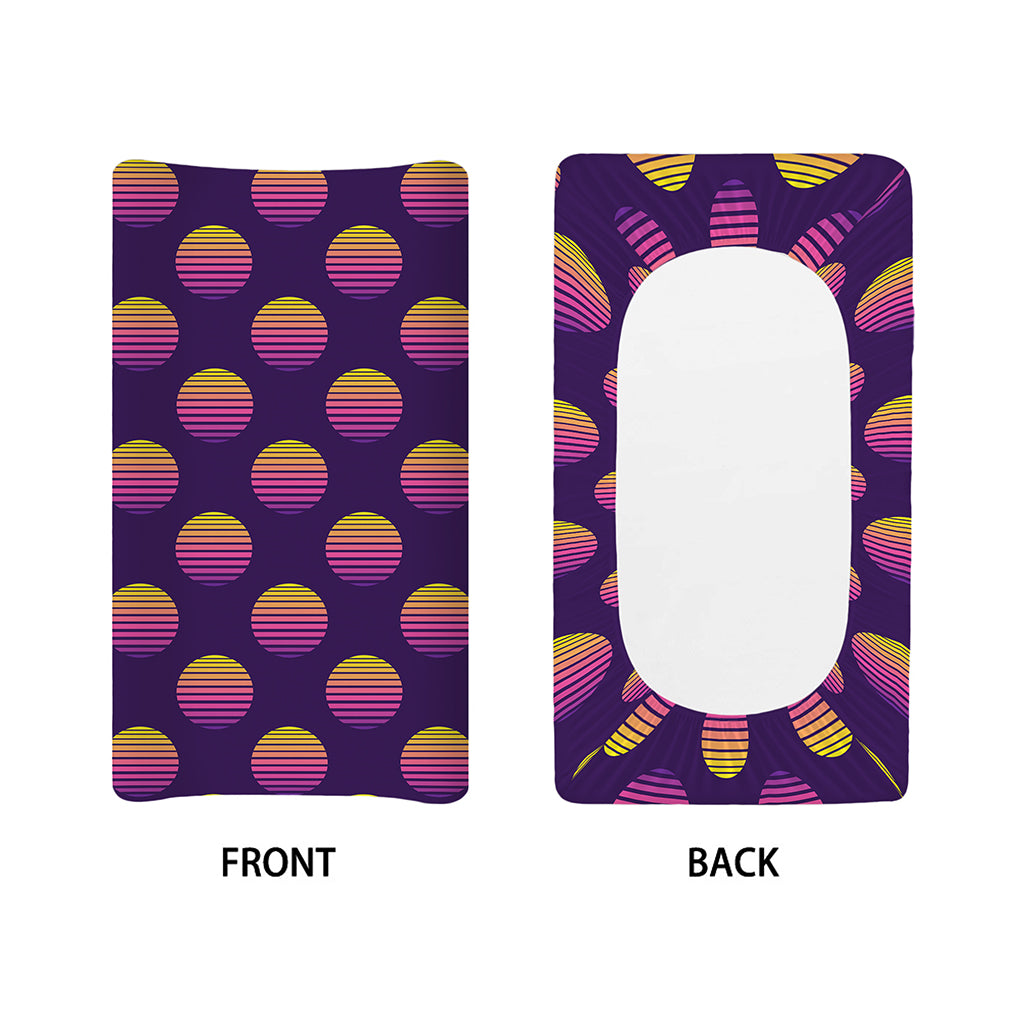 Retrowave Sunset Pattern Print Changing Pad Cover