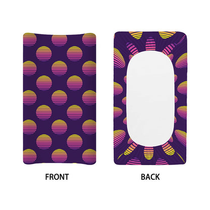 Retrowave Sunset Pattern Print Changing Pad Cover