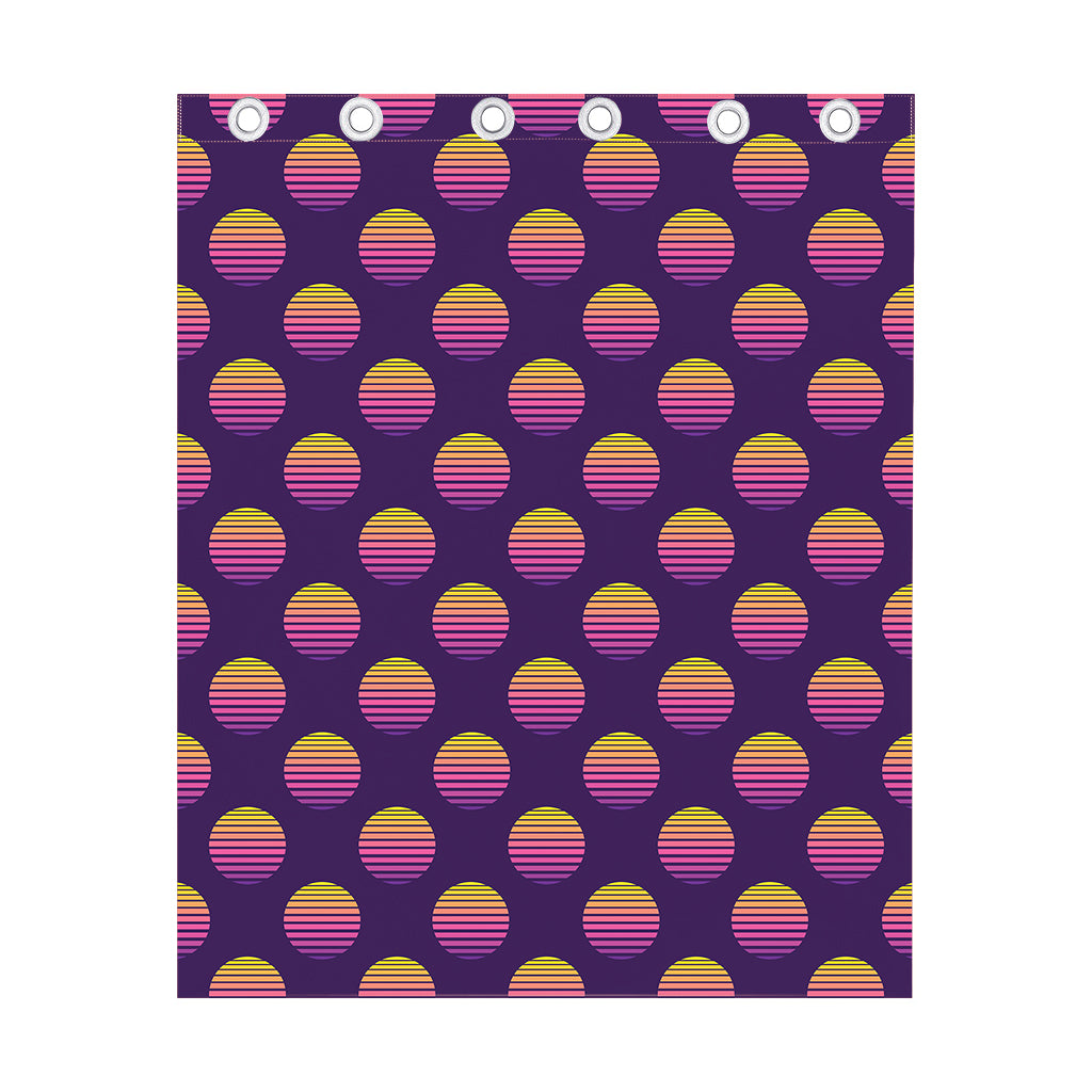 Retrowave Sunset Pattern Print Curtain